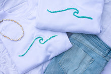 Load image into Gallery viewer, White Ocean Wave Crewneck