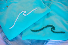 Load image into Gallery viewer, Mint Ocean Wave Crewneck