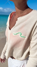 Load image into Gallery viewer, Oatmeal Waffle Notched Ocean Wave Top